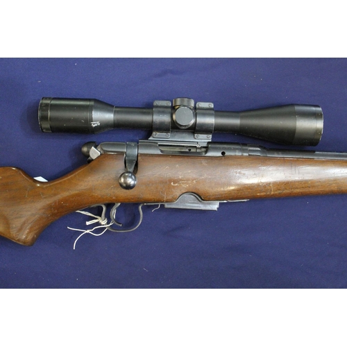 453 - Savage bolt action .222 rifle with telescopic sight and magazine, serial no. 131802 (section one cer... 