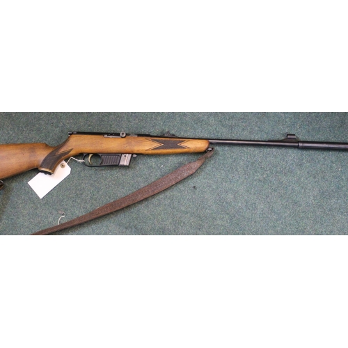 450 - Voere .22 semi auto rifle with magazine, fixed sound moderator and shoulder sling, serial no. 324090... 