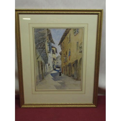 1353 - Sir Edward Guy Dawber R.A (British, 1861-1938); 'Pinerolo, Italy', watercolour, signed with Royal In... 