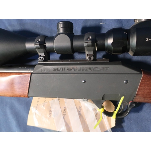 410 - Sabatti sports .22 rifle fitted with sound moderator, 3-9x56eg scope Serial no.R47506 (section one c... 