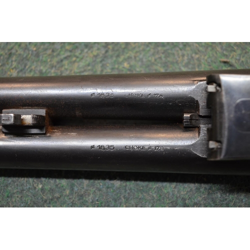 373 - 12 gauge side by side BRNO double trigger  ejector SN 101990686, ornate etching on side, barrel leng... 