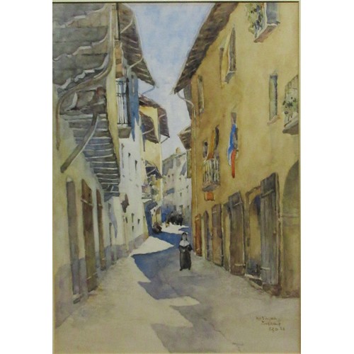 1353 - Sir Edward Guy Dawber R.A (British, 1861-1938); 'Pinerolo, Italy', watercolour, signed with Royal In... 