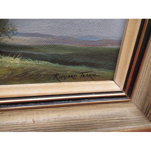 1367 - Richard Tearoe (British C20th); 'Summer Pastoral' oil on board, signed, titled on label verso, 24cm ... 