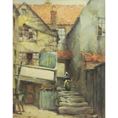 1333 - Albert George Stevens (Staithes Group, 1863-1925); 'Arguments Yard, Church Street, Whitby', watercol... 