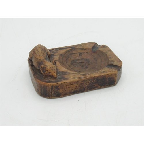 1434 - Robert Mouseman Thompson of Kilburn - an oak rectangular ash tray, carved with signature mouse, W10c... 