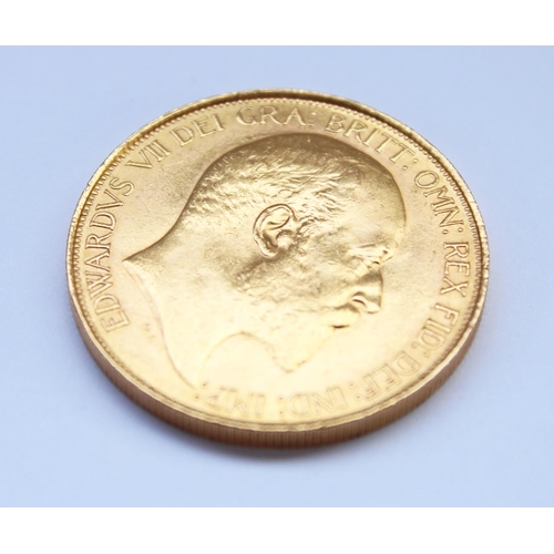 1137 - Edw.VII 1902 gold £5 coin, 40g