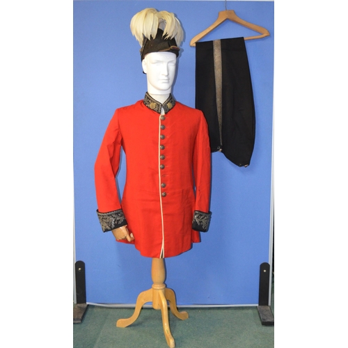1002 - Victorian Lord Lieutenants full dress uniform comprising of silk lined scarlet jacket with embroider... 