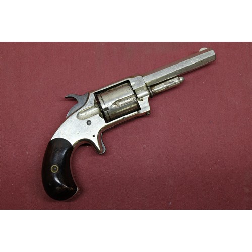 1038 - American 5 shot Whitney .32 rimfire revolver nickel plated frame 3 inch barrel inscribed Whitneyvill... 