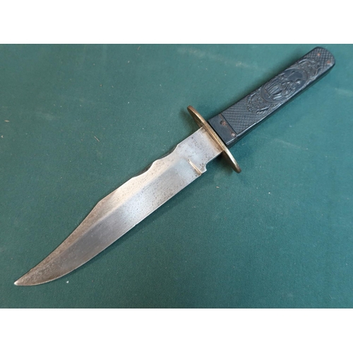 1042 - 19th century WILKINSON, SHEFFIELD “LIBERTY” Bowie knife. 16cm (6 ¼ “) clip point steel blade with fa... 