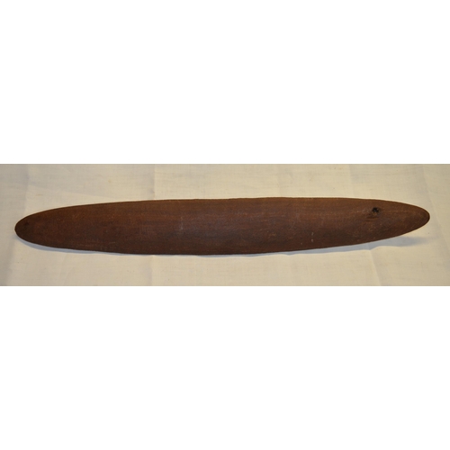 1049 - Carved Aboriginal type narrow shield L83cm