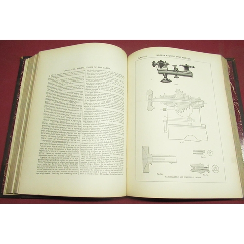 1312 - Joshua Rose, Modern Machine-Shop Practice, J.S.Virtue & Co. 2 volume set, half-leather bound,