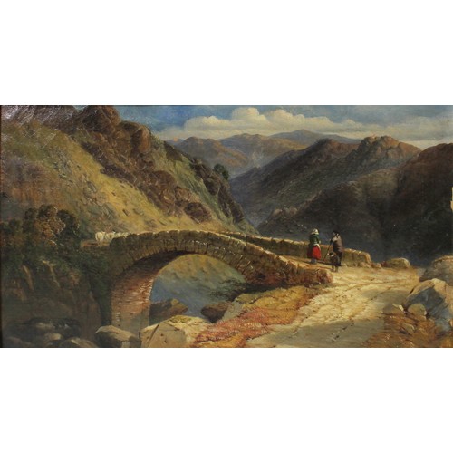 1358 - R. Smith (British, C19th); 'Langdale, 1865', oil on canvas, inscribed verso, 29cm x 50cm