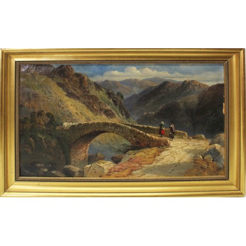 1358 - R. Smith (British, C19th); 'Langdale, 1865', oil on canvas, inscribed verso, 29cm x 50cm