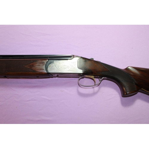 1078 - Lanber 12B over and under single trigger ejector shotgun with 27 1/2