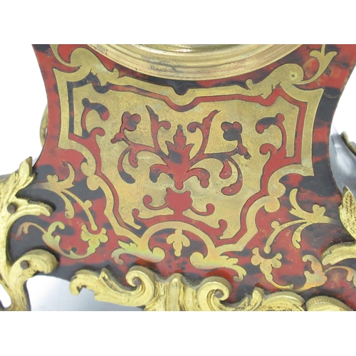 1403 - C20th Louis VIV style gilt metal mounted mantel timepiece, circular Roman dial with Arabic five minu... 