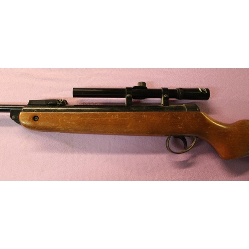 218 - BSA Meteor .22 break barrel air rifle with Umarex 4x15 scope.
Overall length 105cm