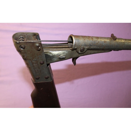 226 - Vintage Haenel X pre-war early 1930s German tinplate .177 air rifle (missing barrel insert). Compres... 