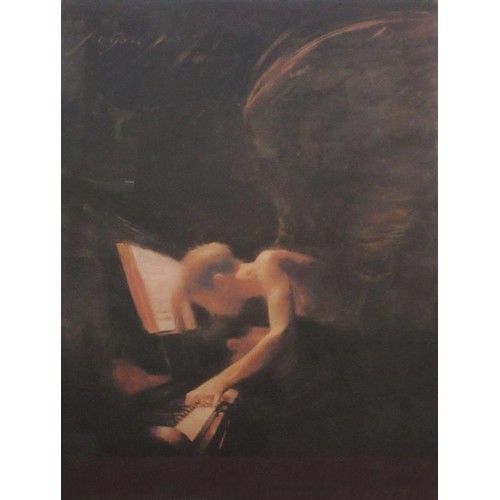 1338 - Charlie Mackesy (British b.1962): 'Angel at the Piano' colour lithograph, ltd.ed 3/85, signed in pen... 