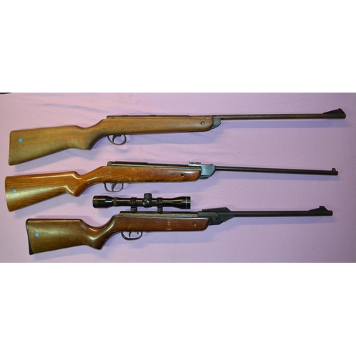 230 - 3 air rifles. A BSA Meteor .22 break barrel (A/F, missing sights), a Gamo .177 Cadet Delta break bar... 