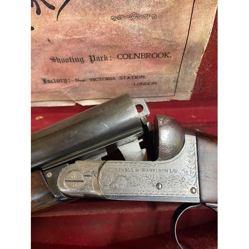 1098 - Cased Cogswell & Harrison 12B side by side ejector shotgun, 2 1/4