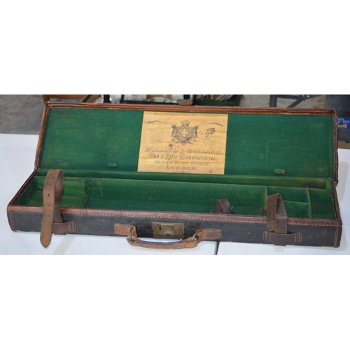 282 - Holland & Holland vintage gun case with original label, brass engraved nameplate ‘R. D . DE V. Gaisf... 