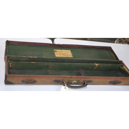 284 - J. Jeffery & Co. Rectangular canvas gun case with green felt interior (A/F)