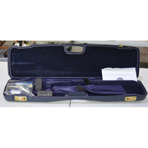 287 - Cogswell & Harrison blue gun case with combination lock and blue interior