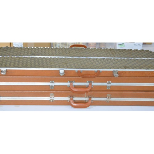 296 - Three gun guard beige rifle cases