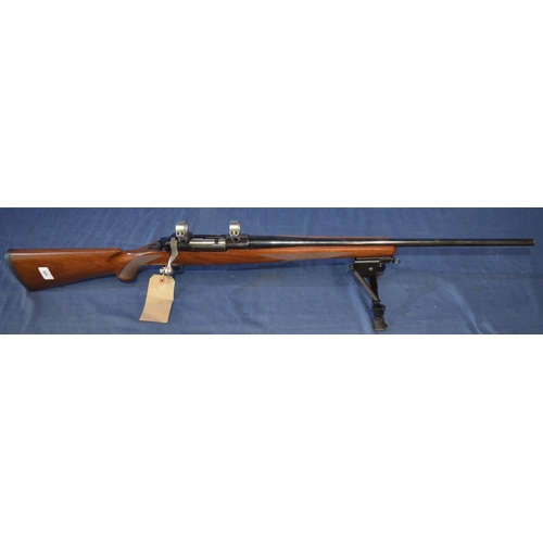 430 - Ruger M77 MkII bolt action. 22/250rem rifle with fitted with folding bi-pod and scope ring mounts, s... 