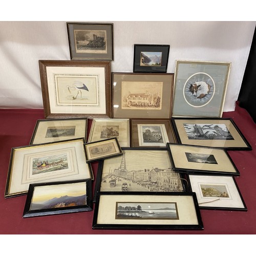 101 - Collection of C19th and later prints and engravings of various subjects including landscapes, a pen ... 