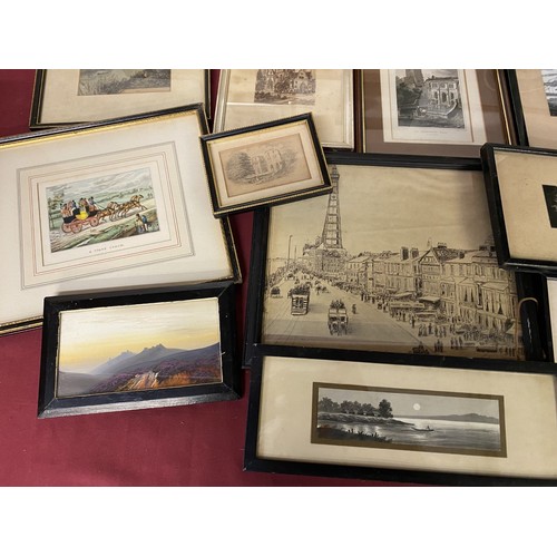 101 - Collection of C19th and later prints and engravings of various subjects including landscapes, a pen ... 