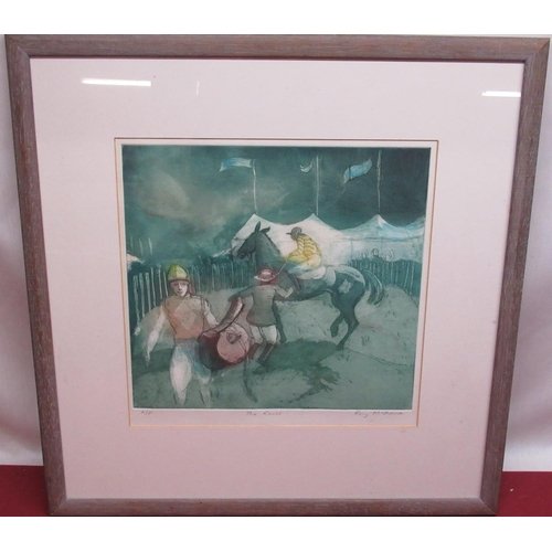 105 - Roy McShane (British C20th); 'The Races' artists proof colour etching, signed & titled in pencil, 29... 