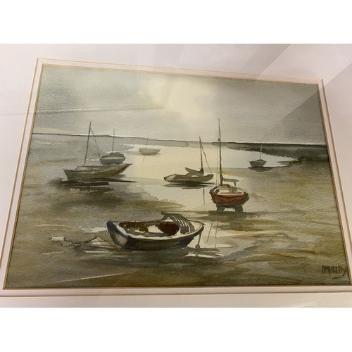 106 - Set of three watercolours by Anne Murray (Contemporary); 'Sailing Home', 'Low Tide Leigh-on-Sea' and... 