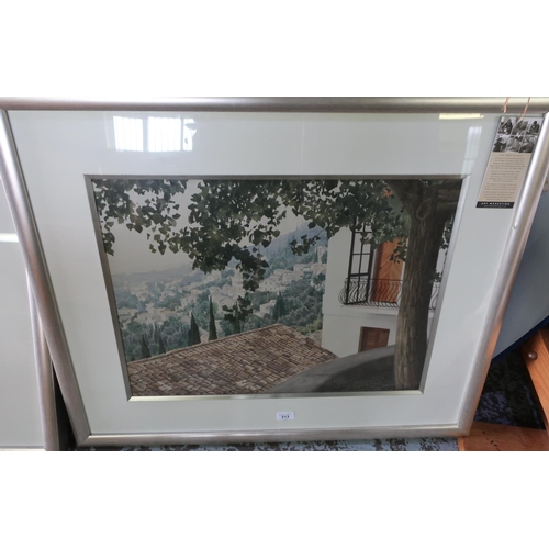 115 - Simon Weaver, View from a Continental balcony, and Estuary scene, watercolour, signed, 45cm x 60cm (... 