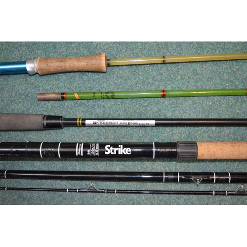 3 short 2 piece boat fishing rods including a Milbro Neptune 6ft. 2 piece  boat rod, and a larger 3 p