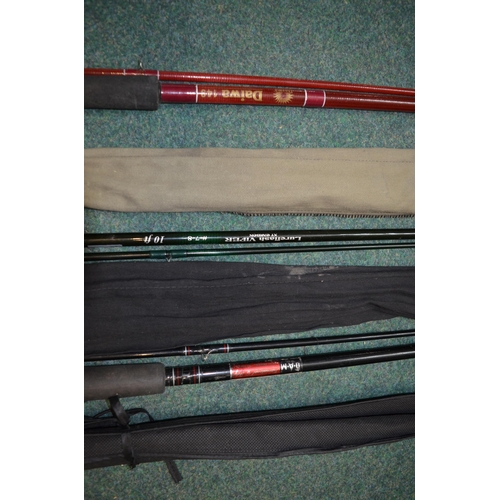 108 - Three carbon fibre fly rods - Lureflash Viper 10ft two piece, Daiwa 149 10ft two piece, D.A.M Intern... 