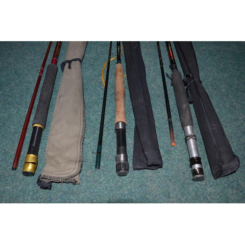 108 - Three carbon fibre fly rods - Lureflash Viper 10ft two piece, Daiwa 149 10ft two piece, D.A.M Intern... 