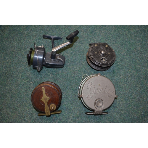 Vintage fishing equipment including rods, mostly fly fishing
