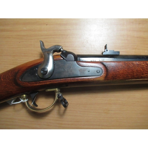 313 - Adler Italy .58 black powder muzzle loading percussion cap rifle, serial no. 402 (section 1 certific... 