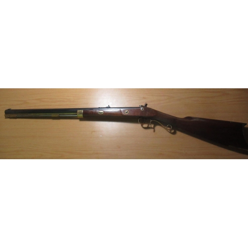 314 - Modern black powder .50 CAL percussion gun with 32 inch octagonal barrel and brass mounts (certifica... 