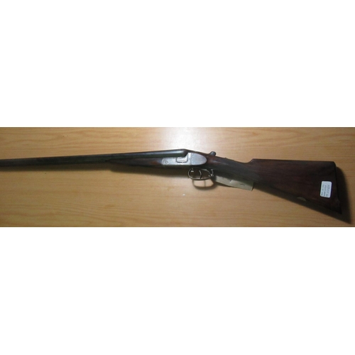 357 - Midland Gun Co 16B side by side shotgun, with 25 inch barrels, and 13 inch straight through stock, s... 