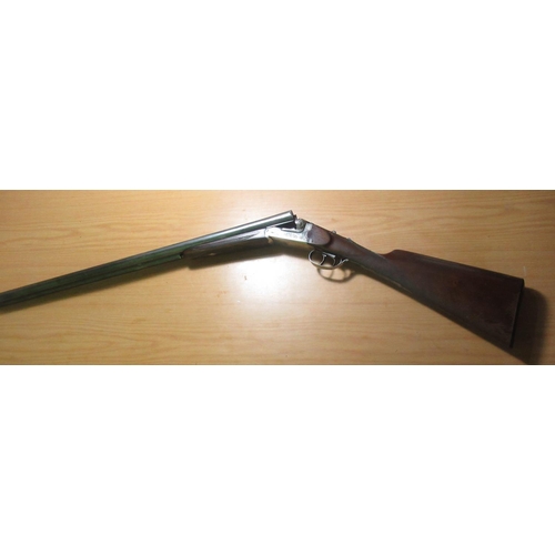 368 - Spanish side by side ejector shotgun with 28 inch barrels, choke 1/2 & Full, with 14 1/4 inch straig... 