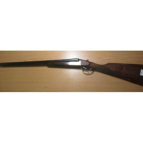 369 - Denton & Kennell 12 bore side by side shotgun with 26 3/4 inch barrels and 14 5/8 inch straight thro... 