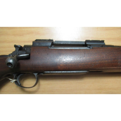 407 - Enfield P14 action border barrel bishop stock .300 WINMG bolt action target type rifle, serial no. 1... 