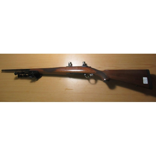 430 - Ruger M77 MkII bolt action. 22/250rem rifle with fitted with folding bi-pod and scope ring mounts, s... 