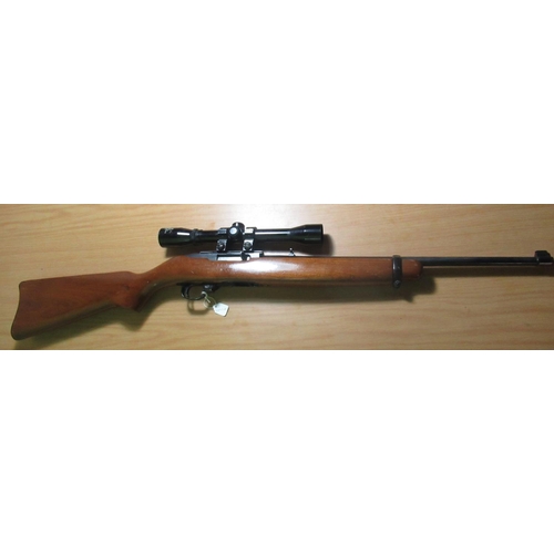 439 - Ruger Model 10/22 carbine .22 cal, mounted with ASI 4x32 scope, complete with box magazine, serial n... 