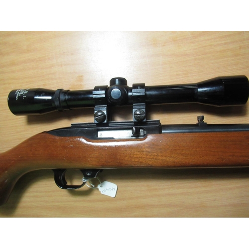 439 - Ruger Model 10/22 carbine .22 cal, mounted with ASI 4x32 scope, complete with box magazine, serial n... 