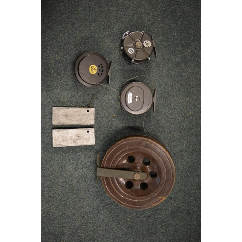 89 - 3 metal fly reels, a 