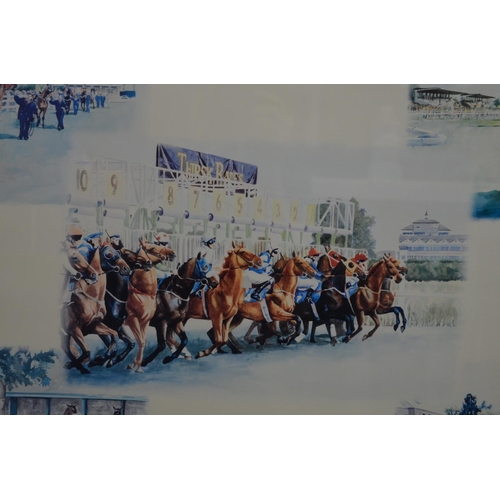 9 - Thirsk Races, framed limited edition print (18/500) by Ruth Buchanan, 97 x 76.5cm