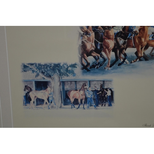 9 - Thirsk Races, framed limited edition print (18/500) by Ruth Buchanan, 97 x 76.5cm